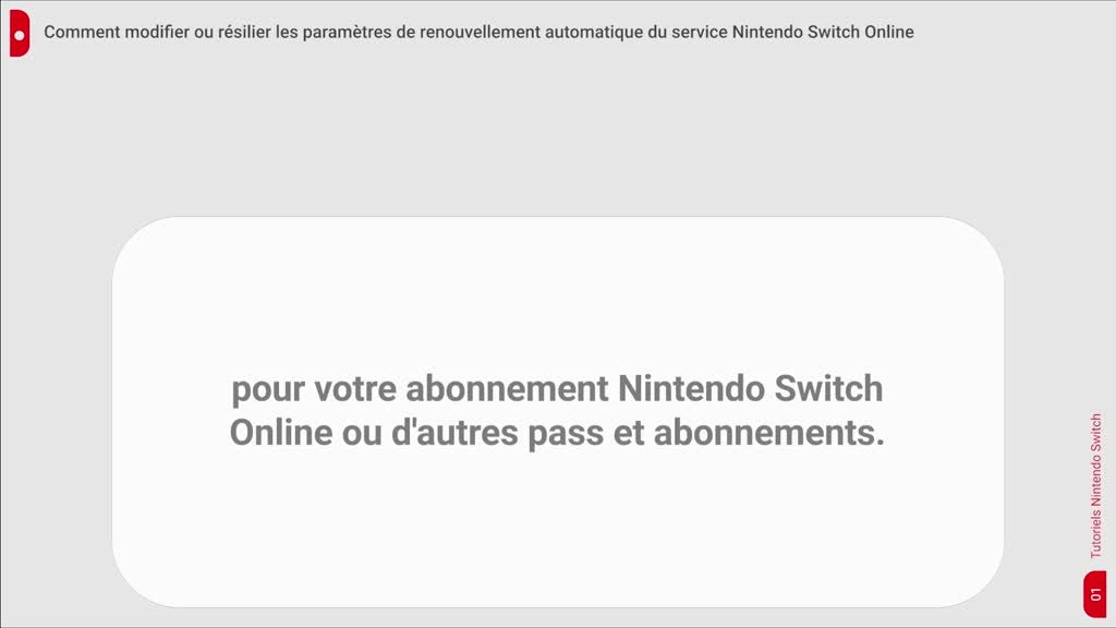 Comment modifier ou résilier les paramètres de renouvellement automatique du service Nintendo Switch Online ?